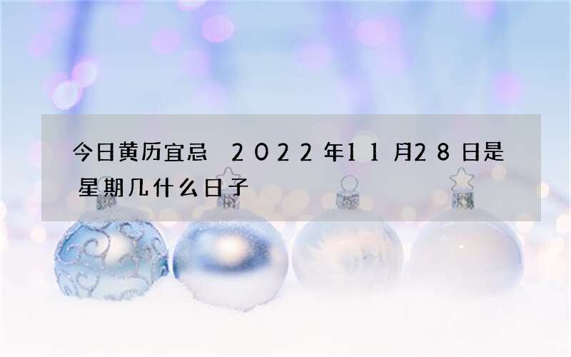 今日黄历宜忌 2022年11月28日是星期几什么日子